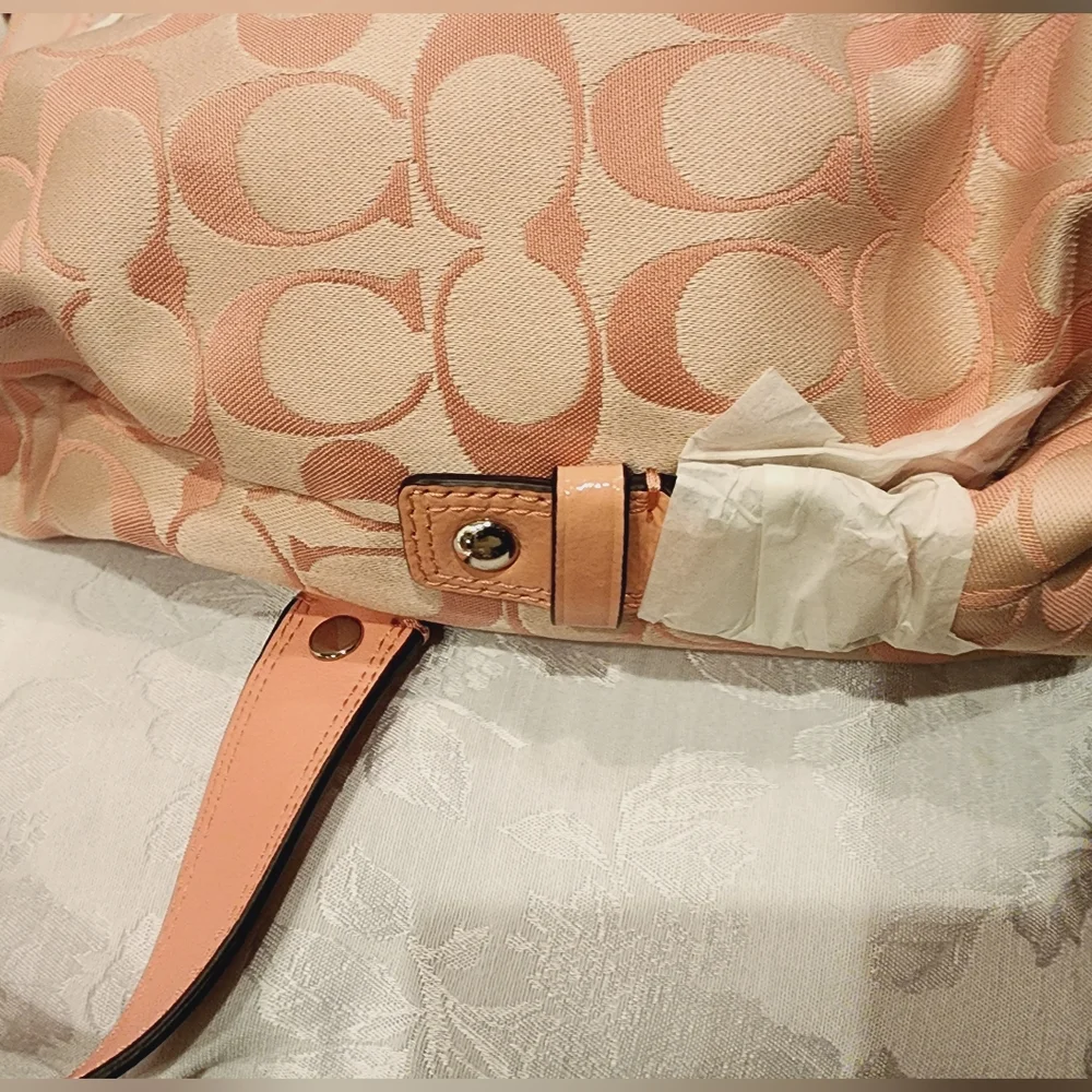 SOLD TO AUNT YV Coach Pink Signiture Ashley Bag + Wallet & checkbook š„ - Picture 5 of 10